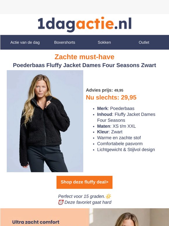 Poederbaas Fluffy Jacket nu €29,95⏰🧡