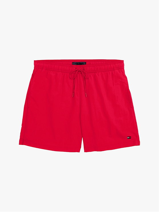 Mittellange Badeshorts mit Flag-Stickerei