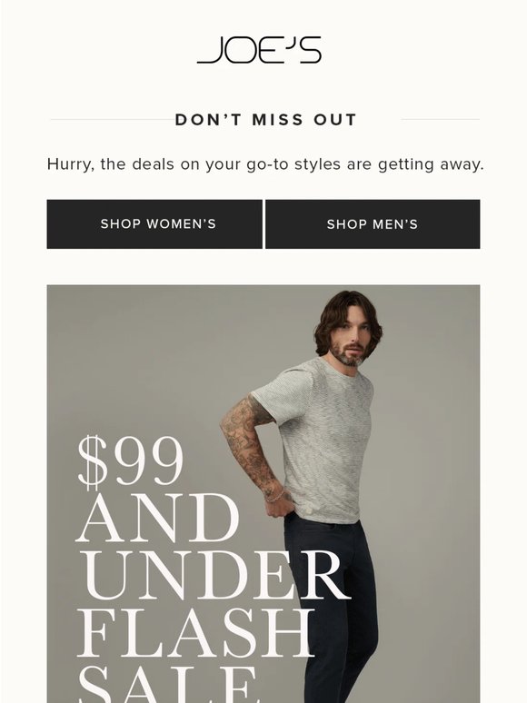 Hours Left | $99 & Under Flash Sale