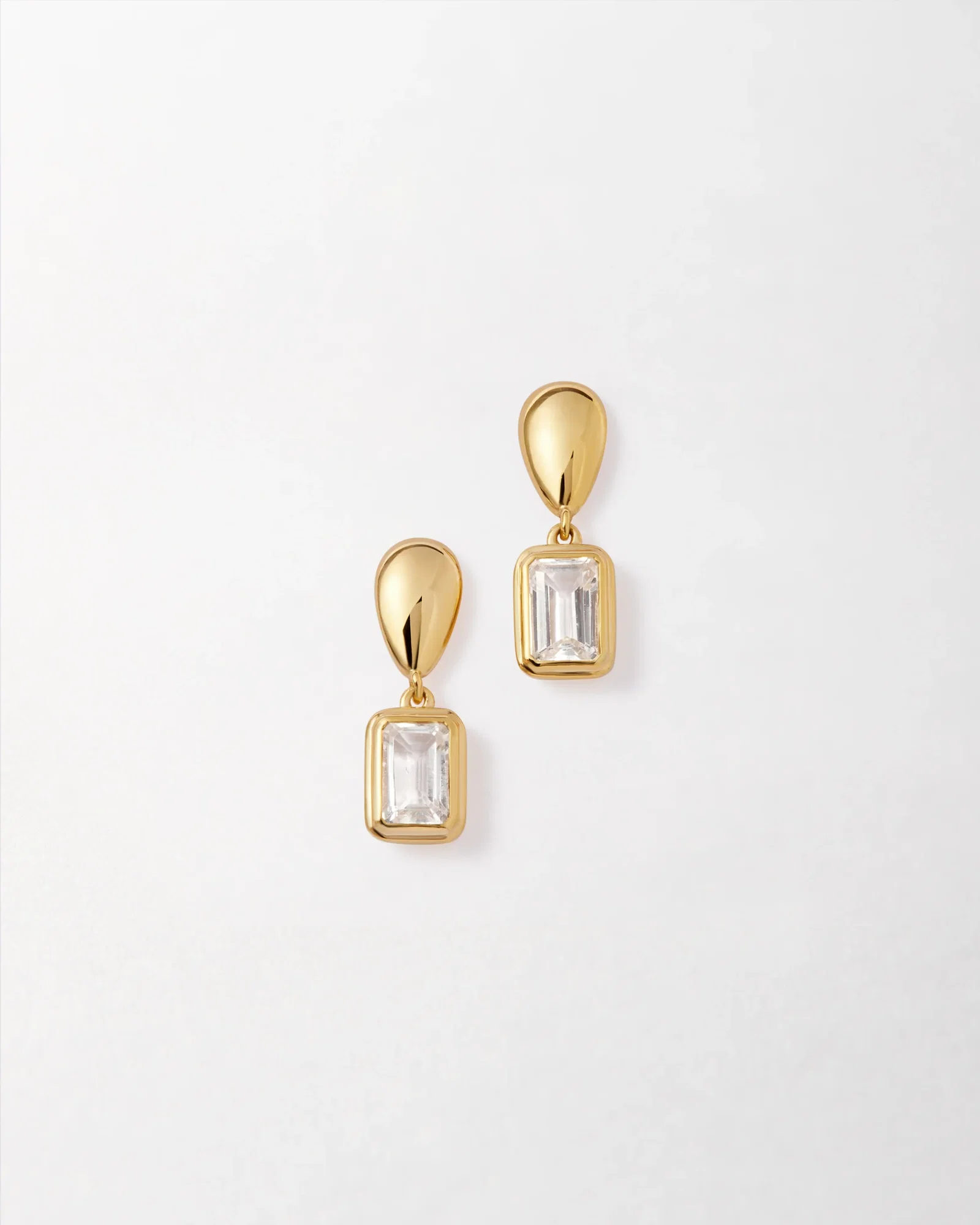 Image of White Topaz April Birthstone Earrings