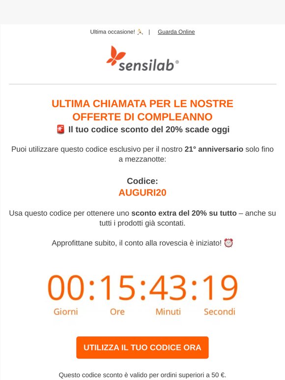 🚨Lo sconto scade a mezzanotte