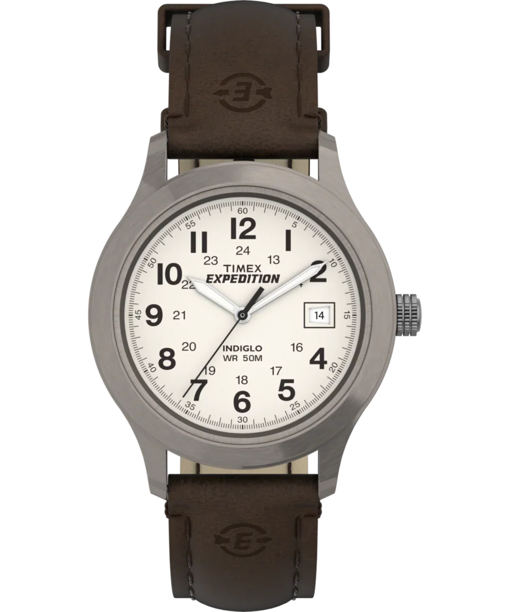 Image of Expedition Metal Field 37mm Leather Strap Watch