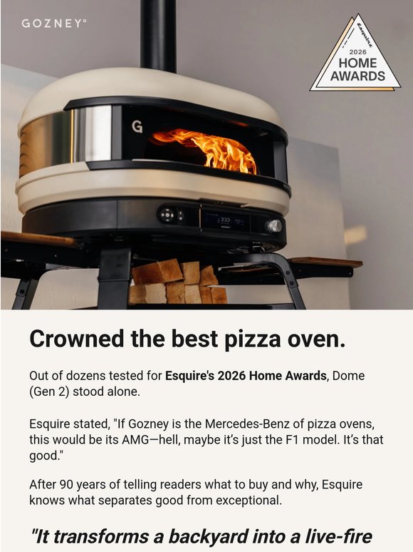Esquire called it the best pizza oven they've tested.