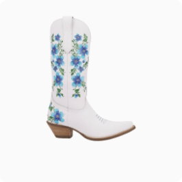 Dingo Posie Floral Leather Snip Toe Cowboy Boots