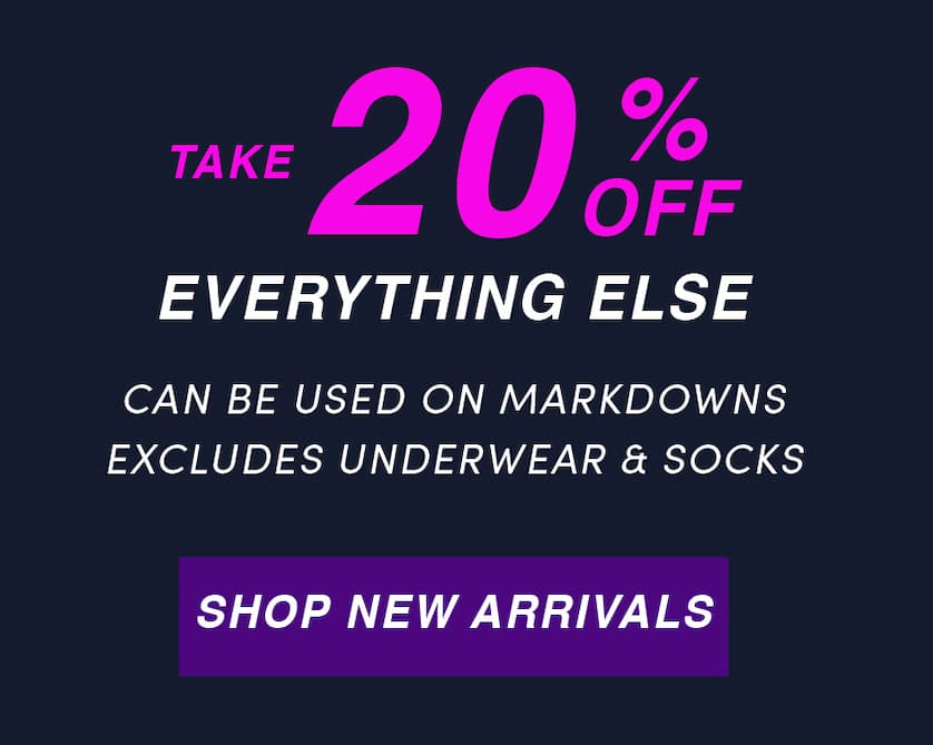 Take 20% off with code HOT20. Excludes underwear & socks.