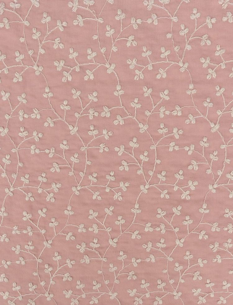 Embroidered Viscose Blend Fabric Dusky Pink