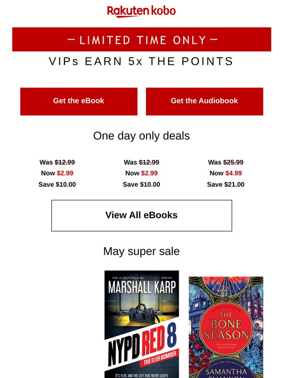 Today-only book deals starting from $1.99