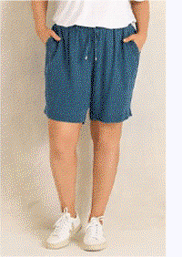 EVANS Curve Blue Linen Shorts