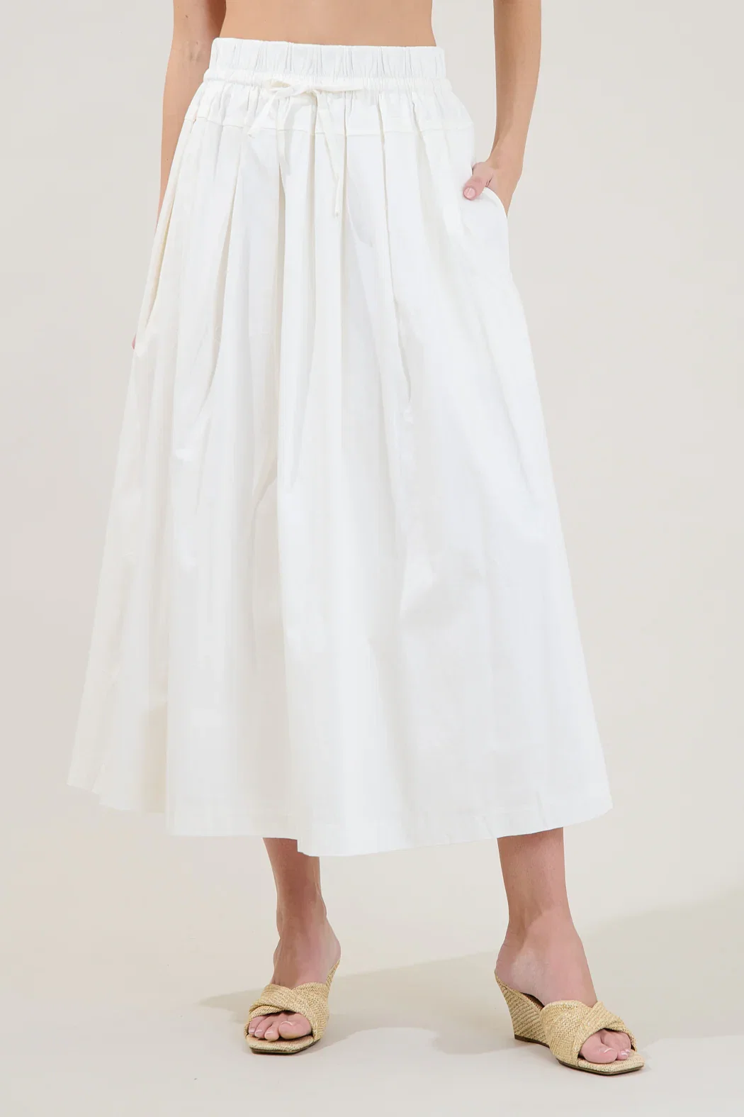 Image of Tara Pleated Midi Skirt