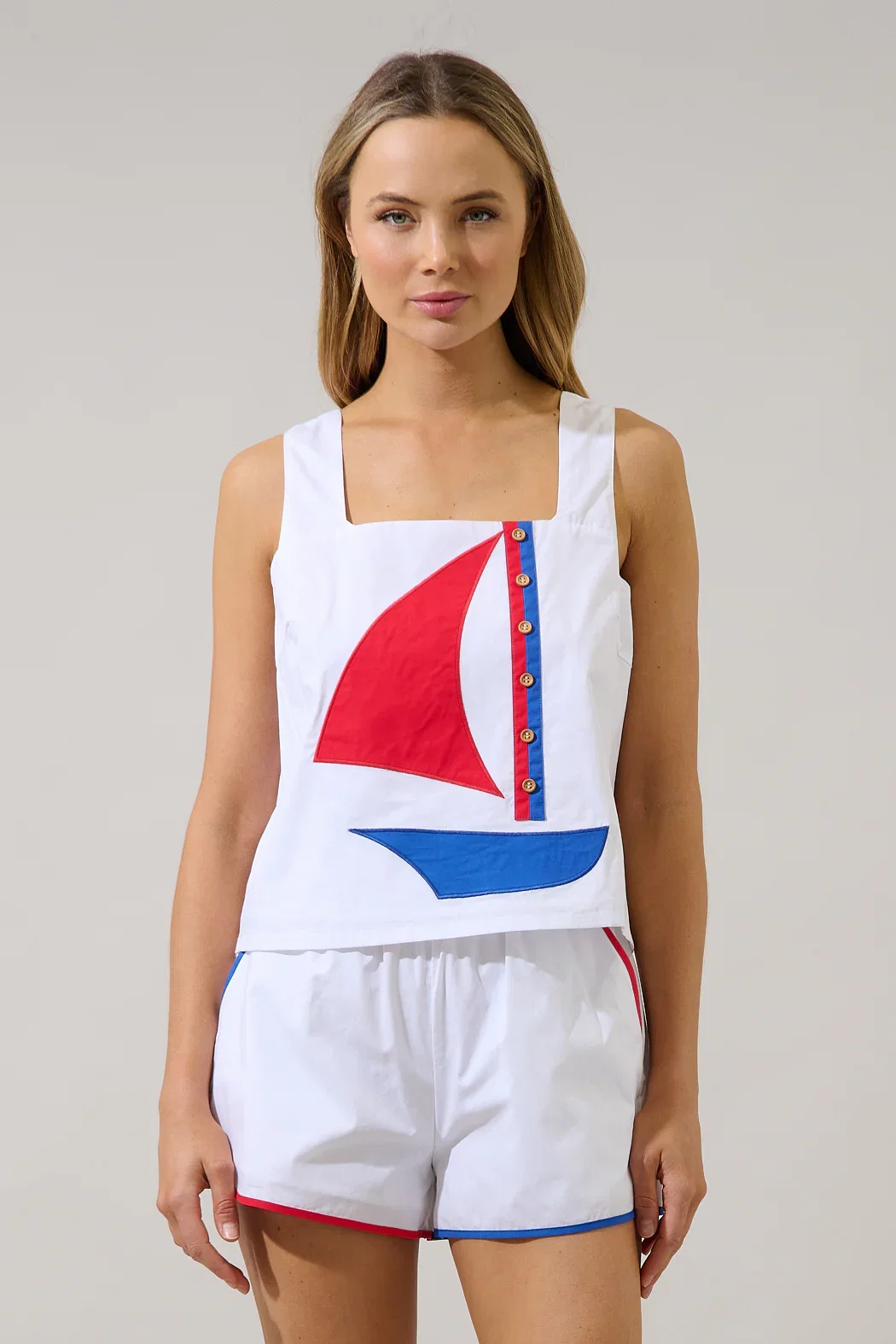 Image of Sailboat Square Neck Tank Top