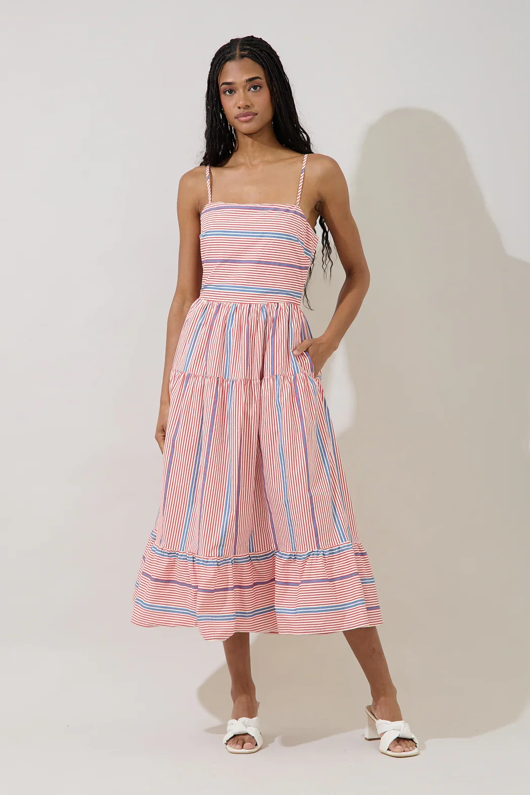 Image of Brynley Cami Midi Dress Stripe