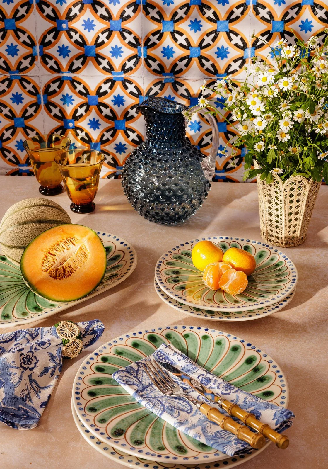 Image of Peacock Serving Plate, Green
