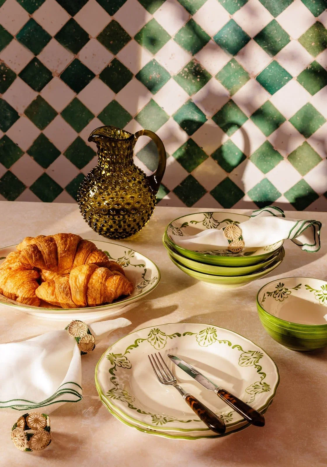 Image of Cara Shell Serving Bowl, Green