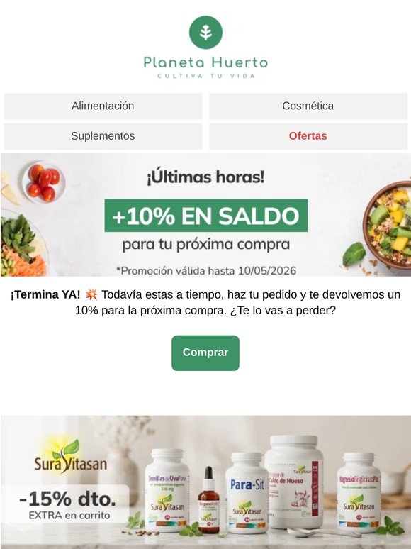 ¡Últimas horas! ⏰ +10% saldo