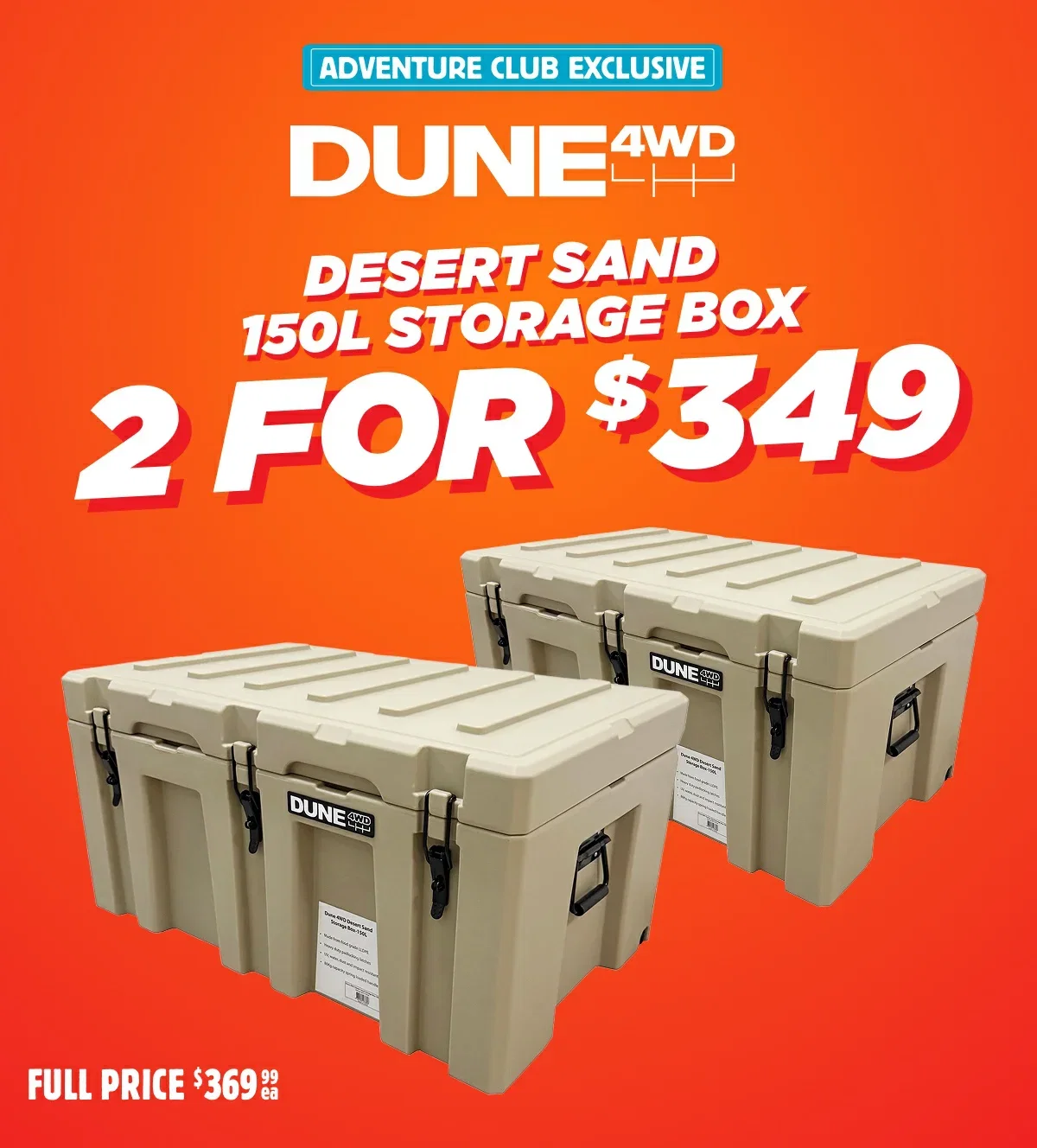 Dune 4WD Desert Sand 150L Storage Box