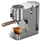HiBREW H13 Semi-automatic Coffee Machine, Dual Boiler System with 20-Bar Pump Pressure, Touchscreen, Multi-function Brewing Modes, Adjustable Drip Tray - Silver