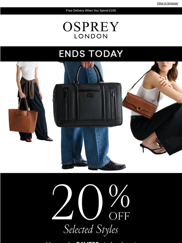 20% Off Selected Lines | Ends Tonight
