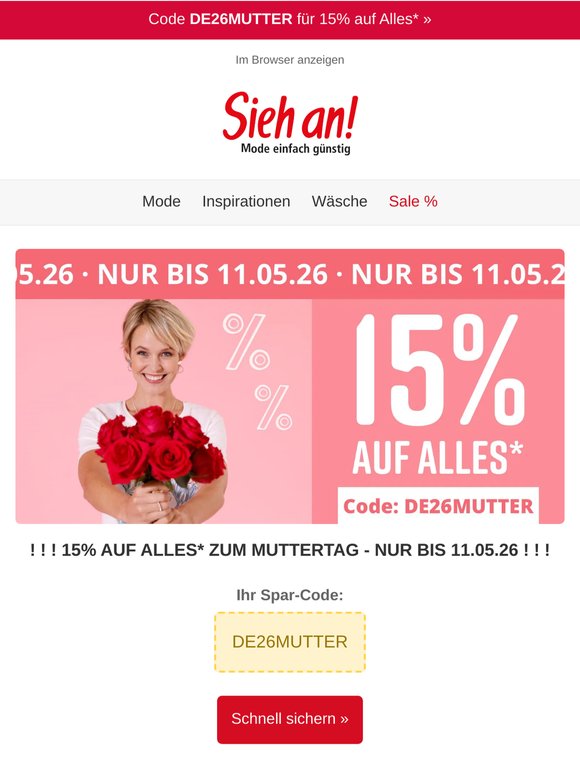🥰 Muttertag = 15% RABATT + Blumen(mode) 💐
