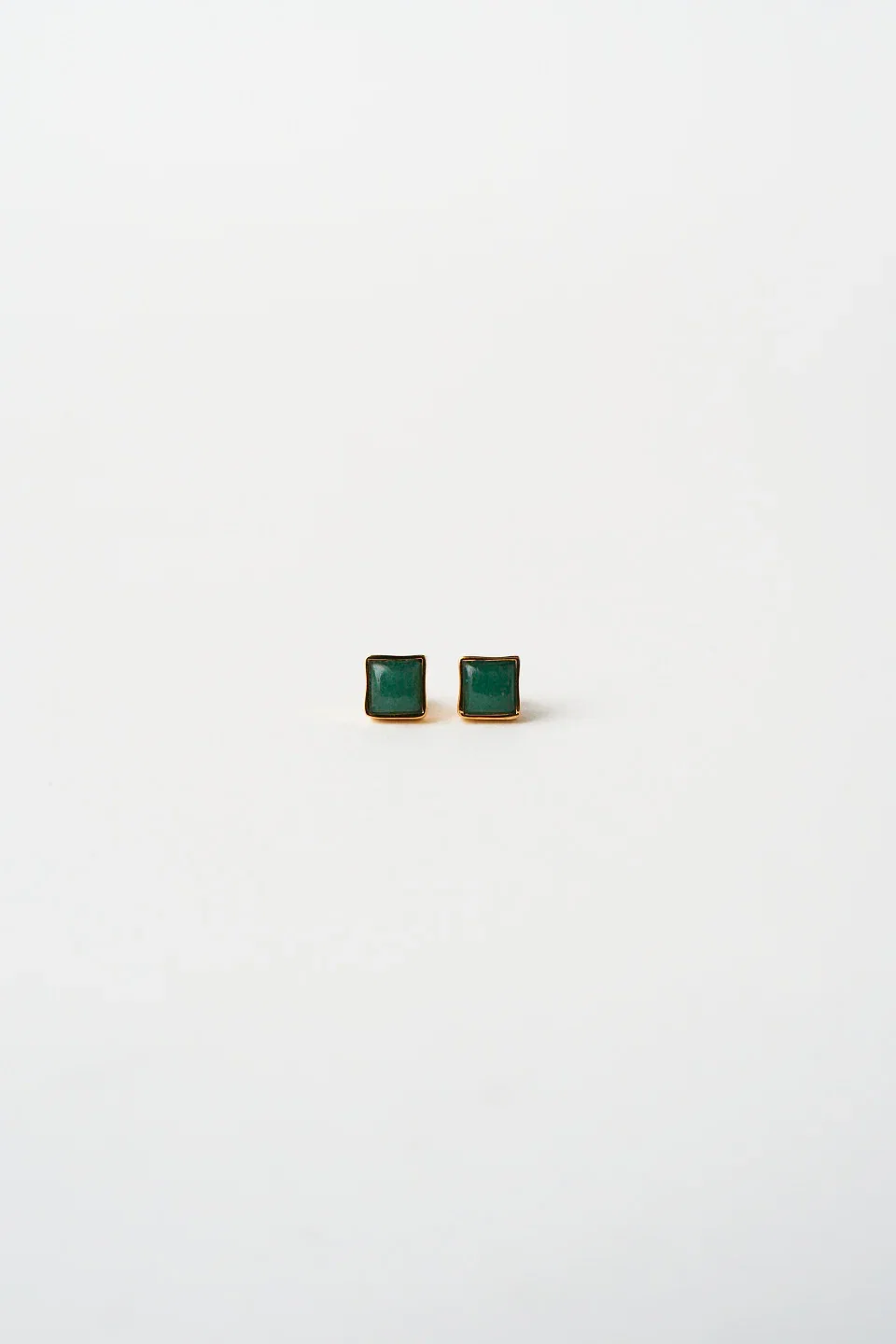 Image of The Cufflink Stud Earring - Small in Dark Aventurine