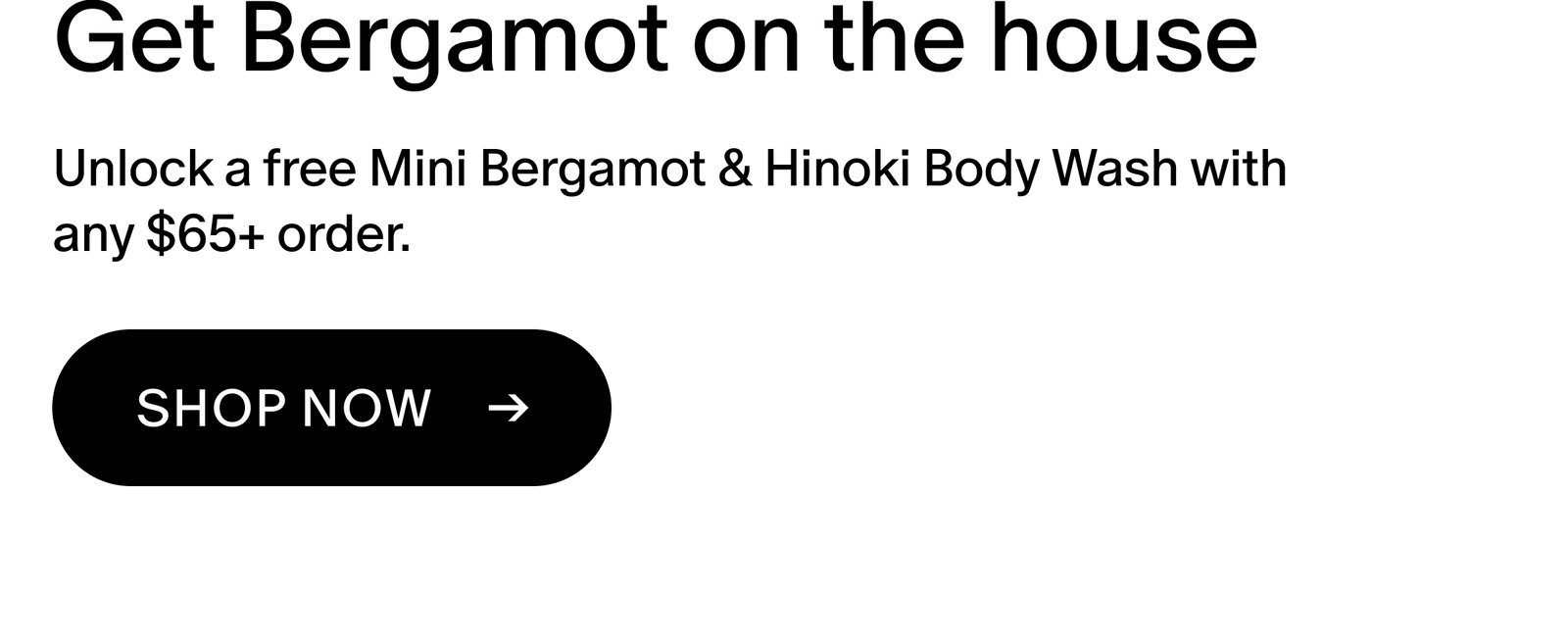 Unlock a free Mini Bergamot & Hinoki Body Wash with any $65+ order.