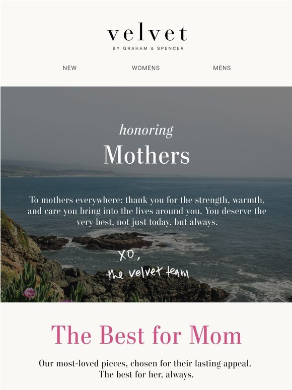 Happy Mother's Day! xo Velvet Team