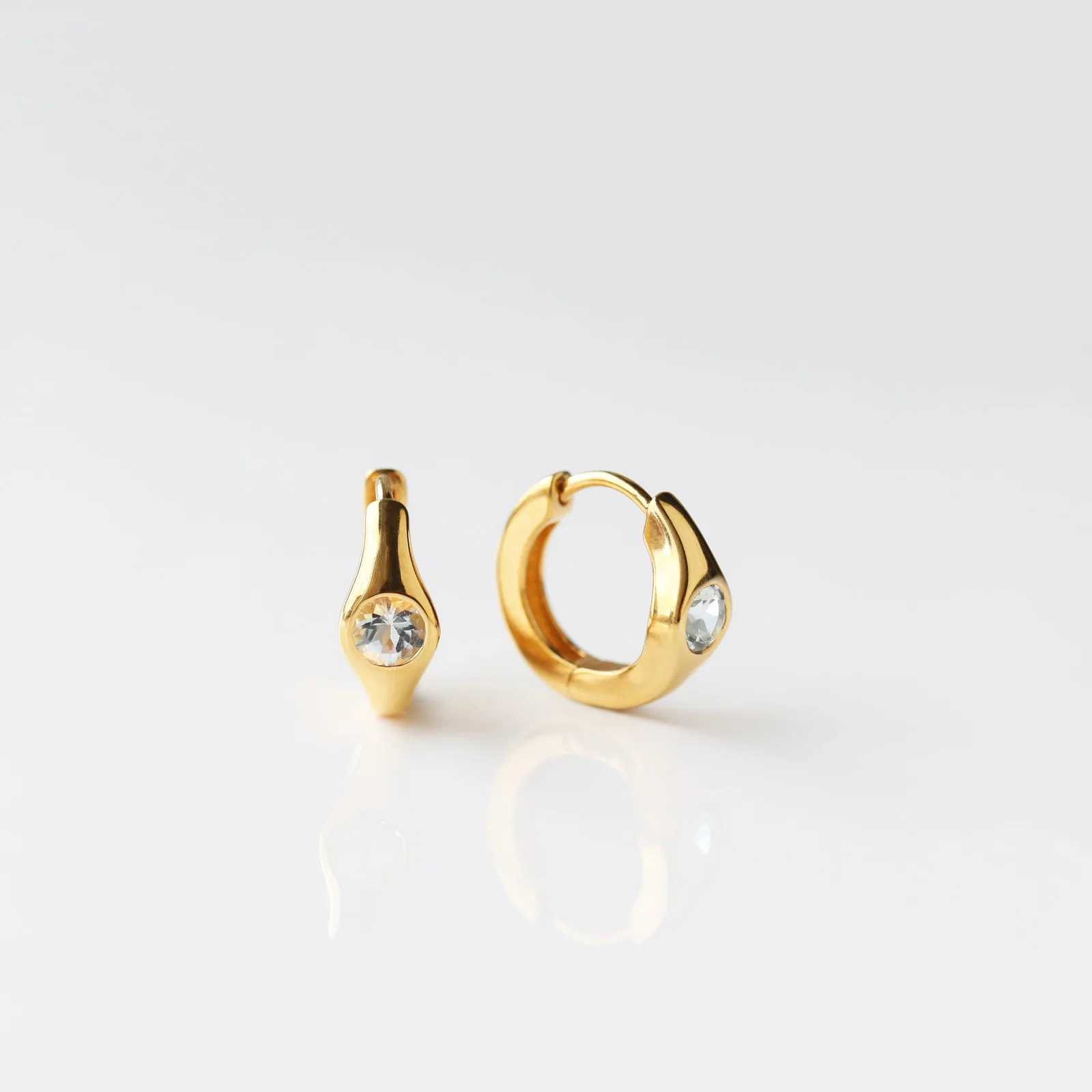 Image of Aquamarine Hoop Earrings
