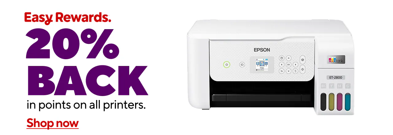 20% back in points on all printers
