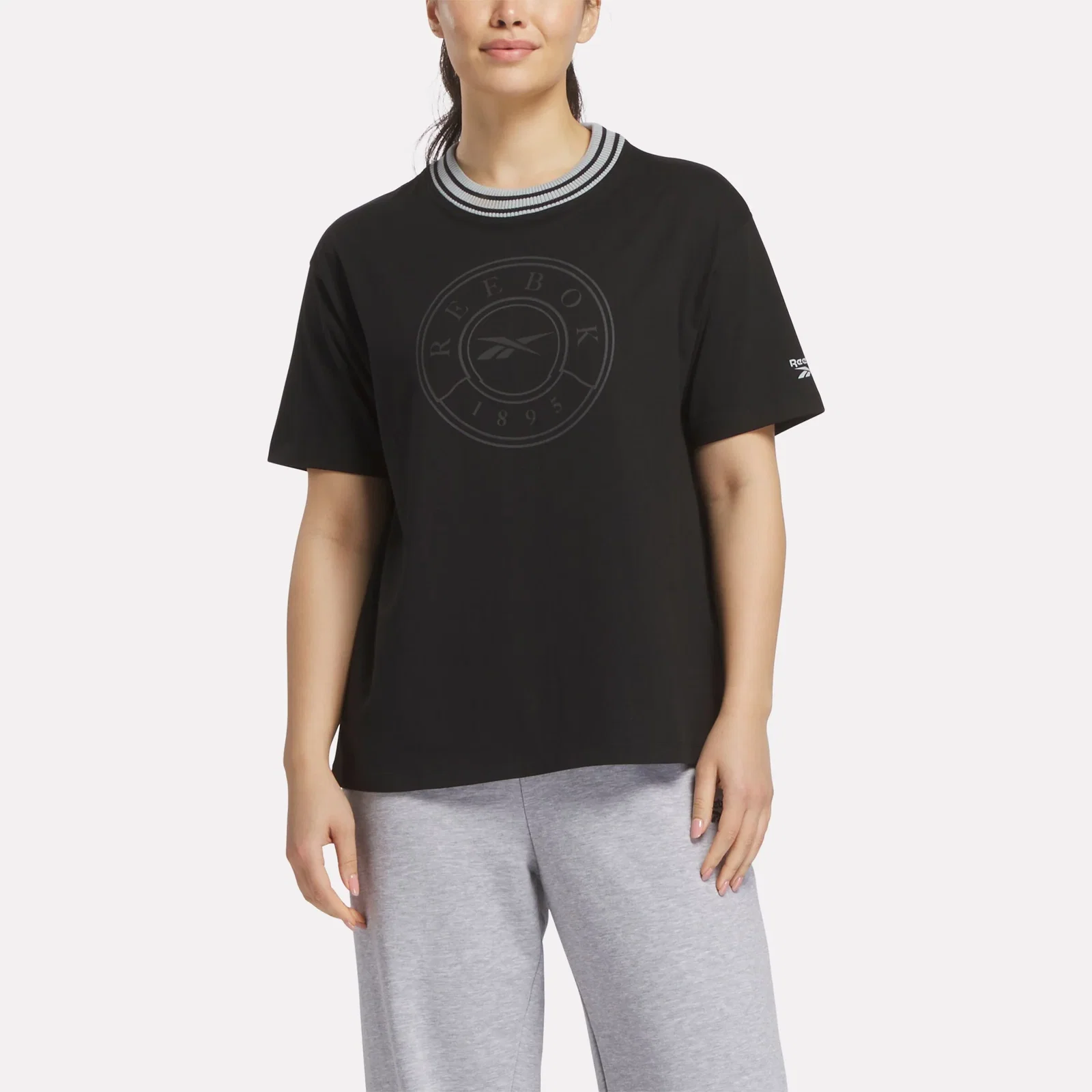 Image of REEBOK APPAREL WOMEN Lawn Club T-Shirt BLACK
