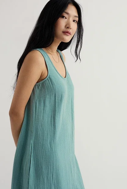 Helleborine Above-Ankle Dress in GOTS-Certified Organic Cotton