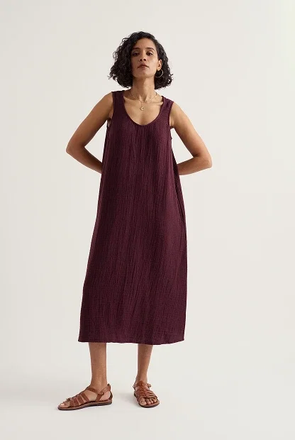 Helleborine Above-Ankle Dress in GOTS-Certified Organic Cotton