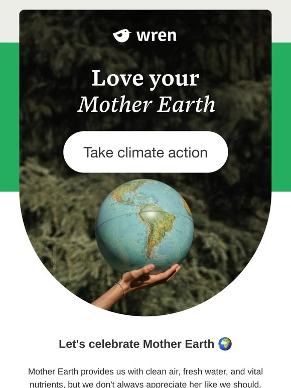 Love Mother Earth. Support planet-saving projects.