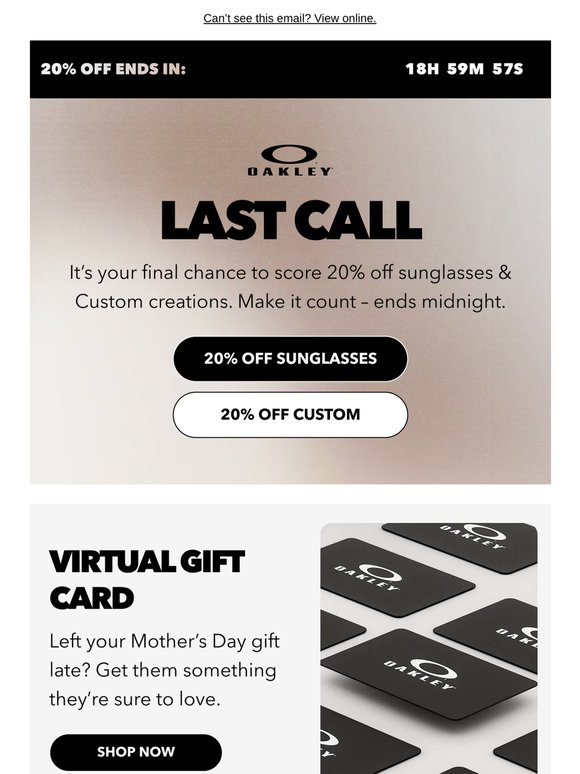 20% Off Ends Tonight