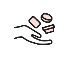 ICON: A hand holding product samples