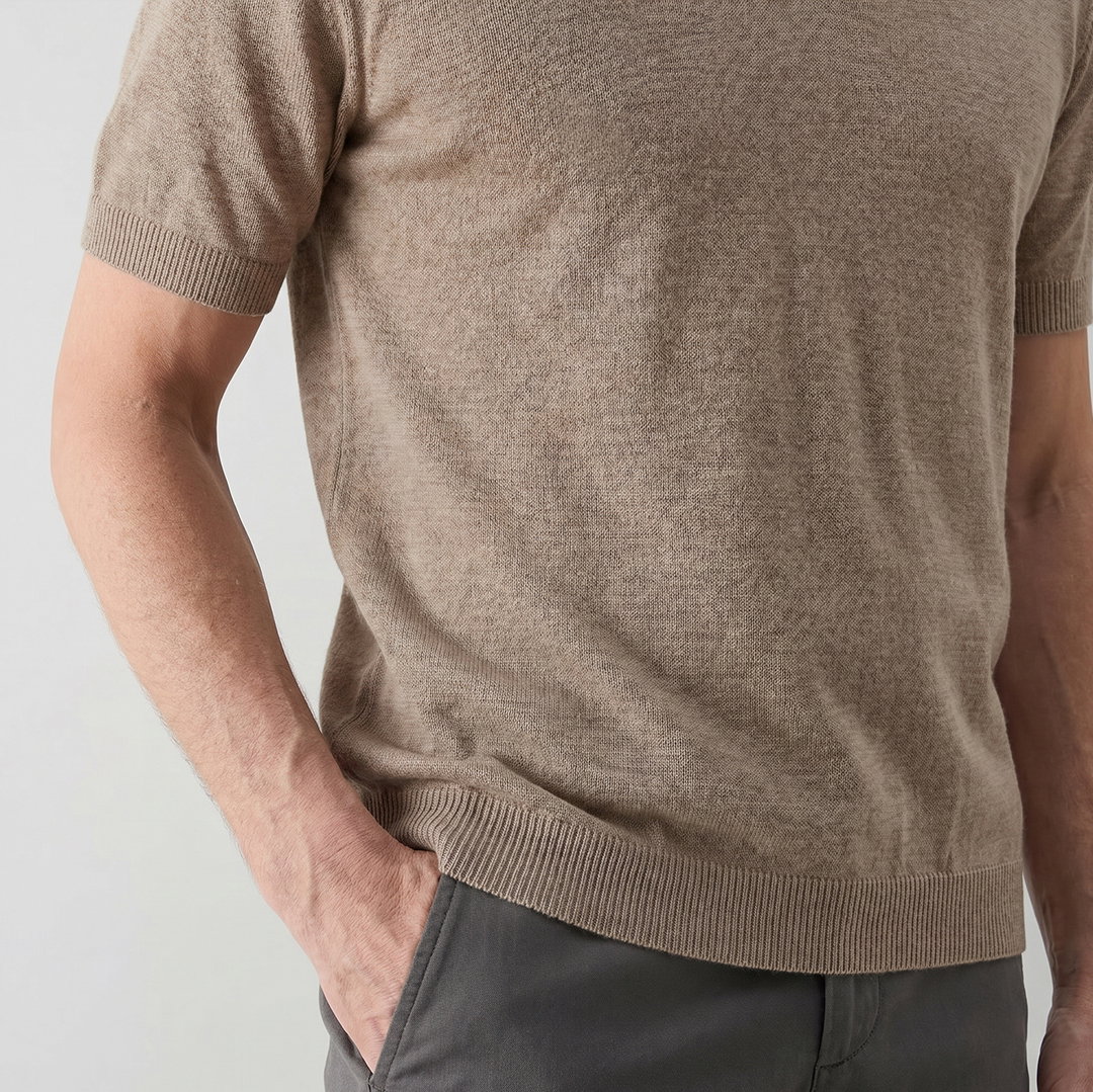 wrentham putty ribbed cuff and hem detail