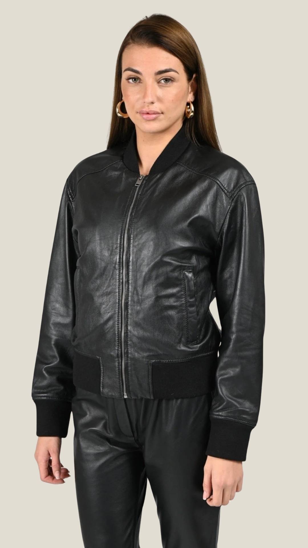 Teddy cuir Paige noir
