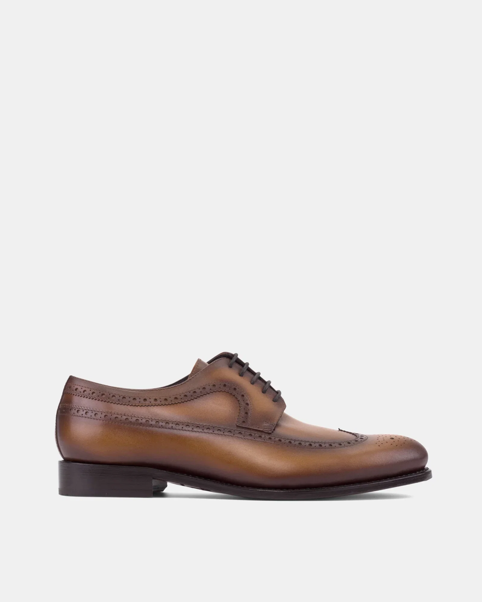 Image of Alex Cognac Calf Wingtip Derby - 675