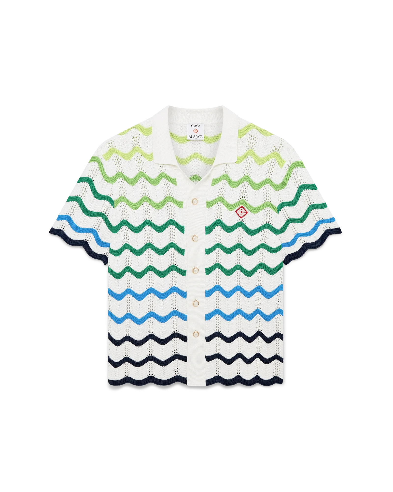 Image of Wave Short Sleeve Knitted Shirt