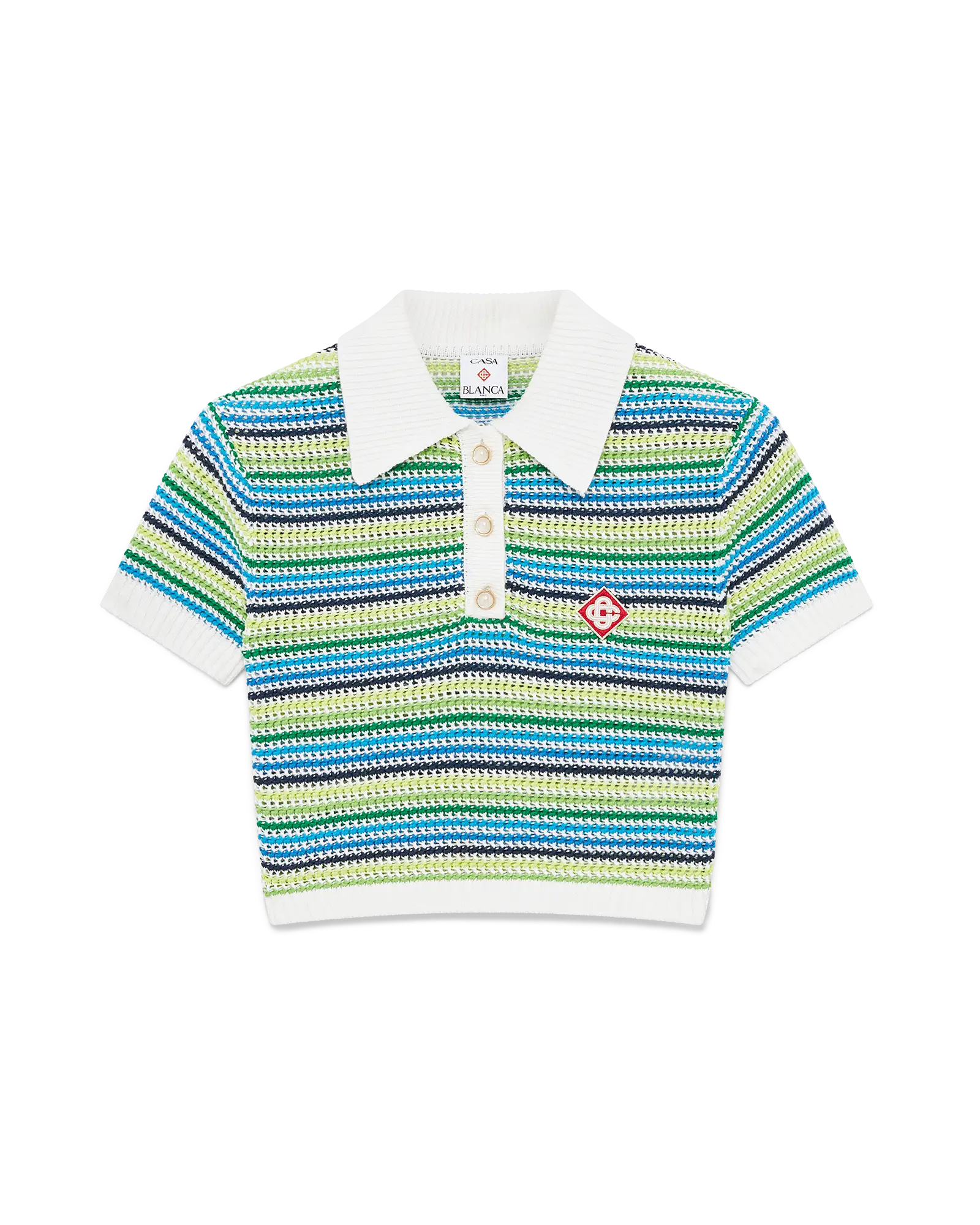 Image of Stripe Short Sleeve Polo Shirt