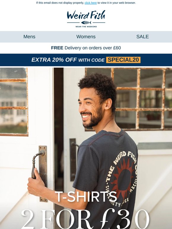 Catch of the Day: 2 for £30 Tees 🐟