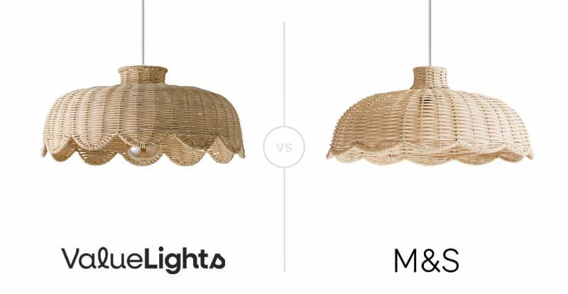 Naveah Scalloped Natural Rattan Ceiling Pendant Shade