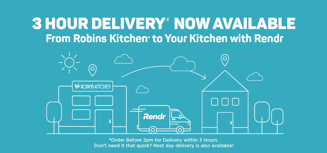 3 Hour Delivey Now Available at Robins Kitchen with Rendr