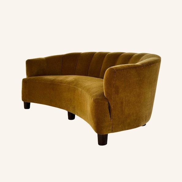 Swedish Art Deco Velvet Sofa, 1940s