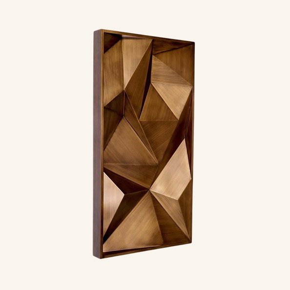 Geometric Wall Art in Brushed Brass
