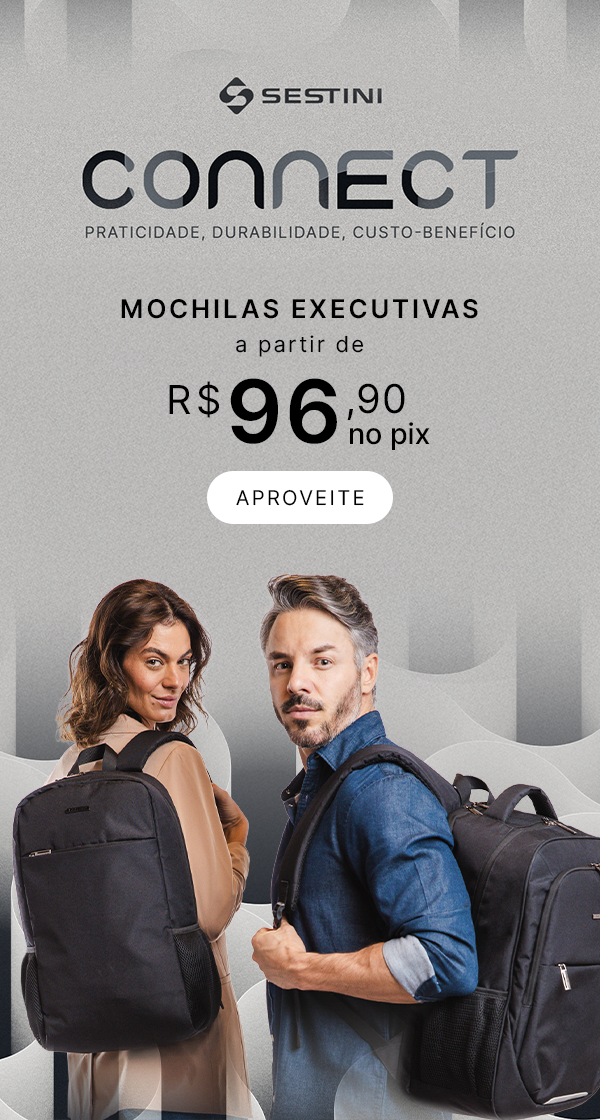 Mochila executiva CONNECT a partir de R$ 96,90 no pix