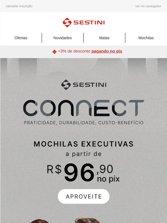 Conheça a linha de mochilas executivas CONNECT 🖇️