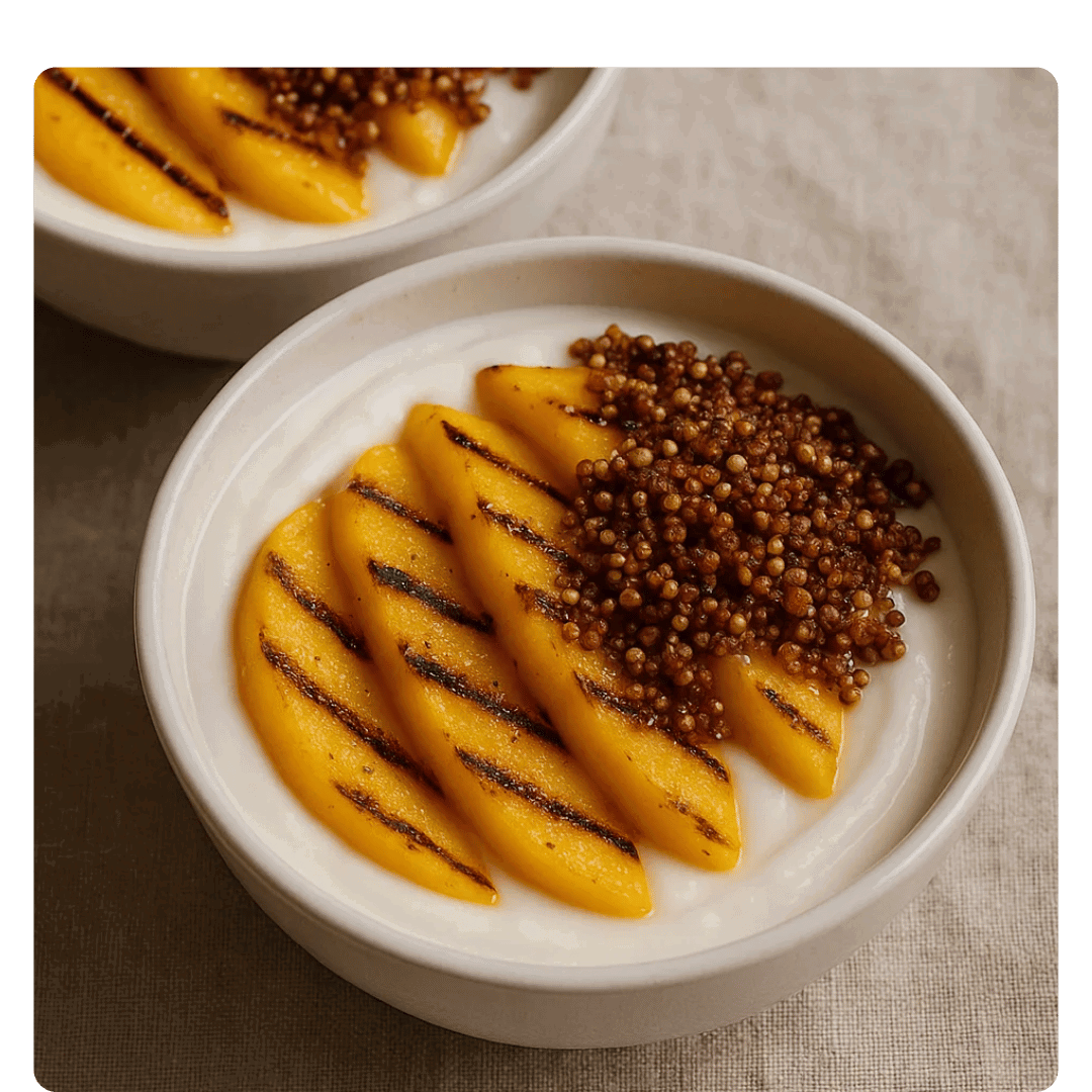 Recept yoghurt met gegrilde mango 