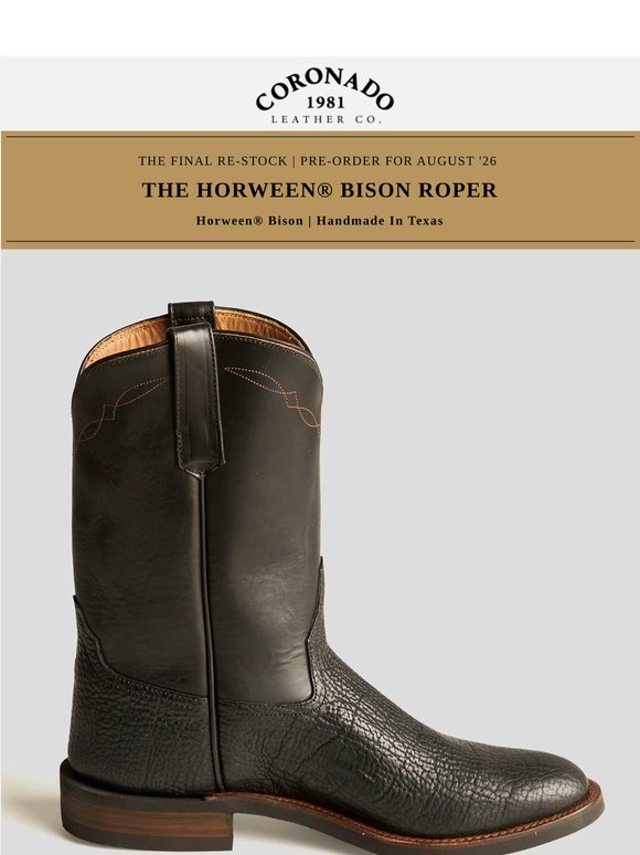 The Last Of Our Horween® Bison | FINAL BISON ROPER RE-STOCK