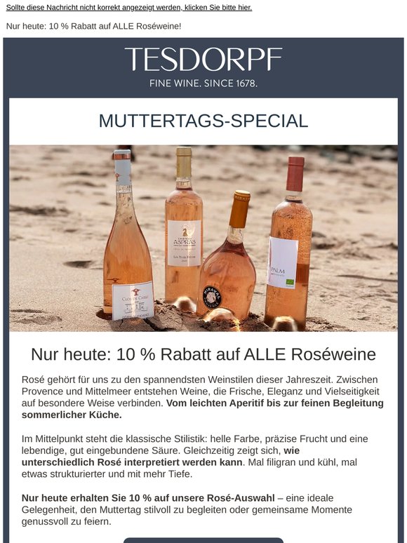 Nur heute: 10 % auf Rosé sichern!