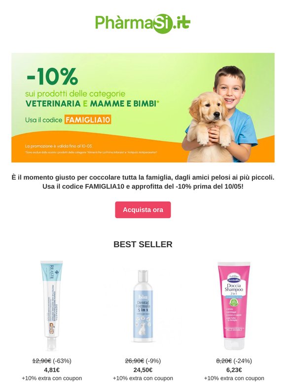 ⏰ Ultime ore! -10% per la tua famiglia (anche a 4 zampe) 🐾