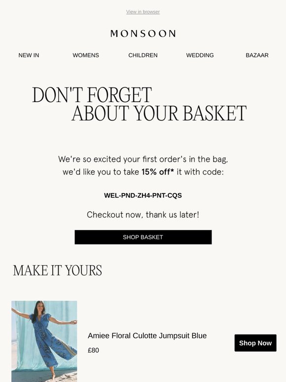 Complete your first order with 15% off